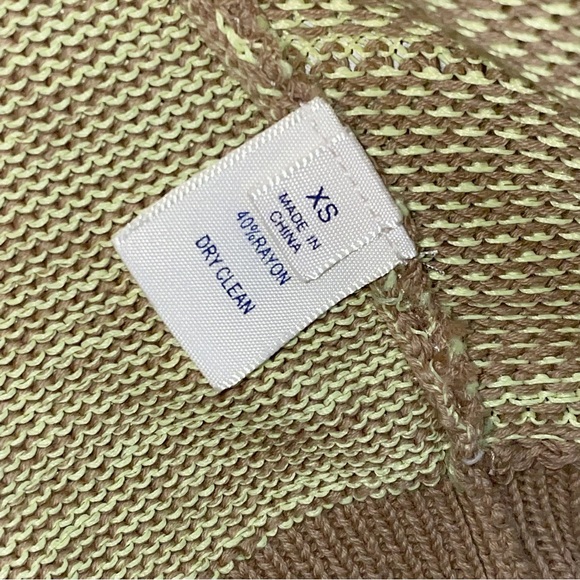 Rebecca Minkoff | Sweater Cardigan Women’s Size XS Yellow Tan Stripe - Picture 3 of 6